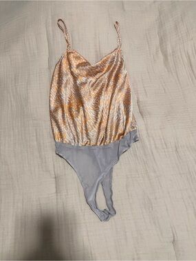 Lush Orange and Light brown/grey Abstract Print Cami